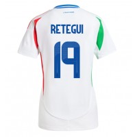 Camiseta Italia Mateo Retegui #19 Segunda Equipación Replica Eurocopa 2024 para mujer mangas cortas